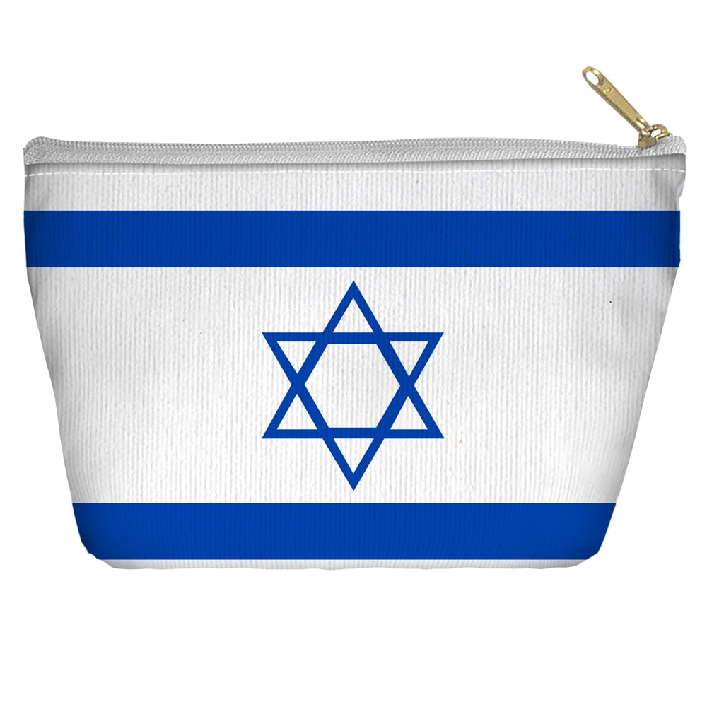 Israeli Flag International Flags World Nations Accessory Pouch Tapered Bottom by Trevco