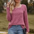 thumbnail image 4 of Long Sleeve Tops for Women Plus Size Long Sleeve Womens Tops Winter Long Sleeve Tops Solid Regular Blouse, 4 of 8