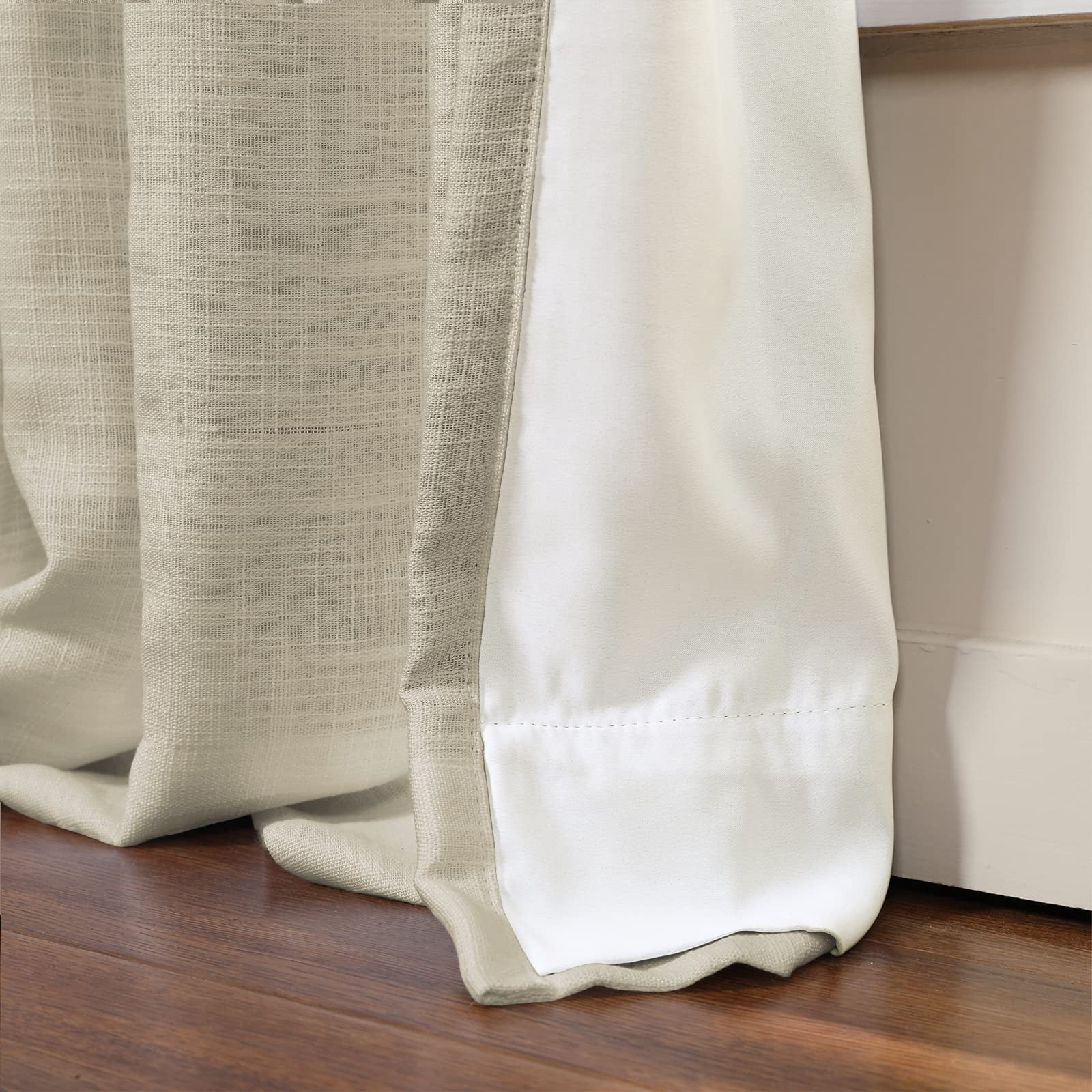 Linen Textured Pinch Pleat Curtain for Living Room, Room Darkening Window Curtain Panel for Bedroom, Privacy Drape with Double Layer (72 x 84 Inches, 1 Panel, Sand Beige) outdoor curtains