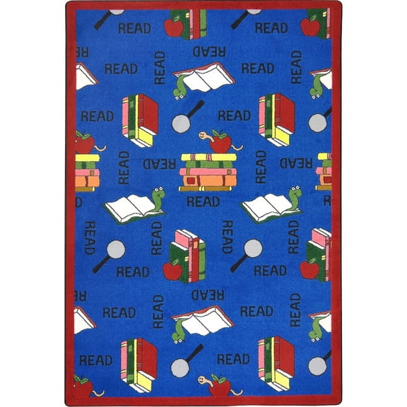 Bookworm 5'4" x 7'8" Area Rug In Color Blue