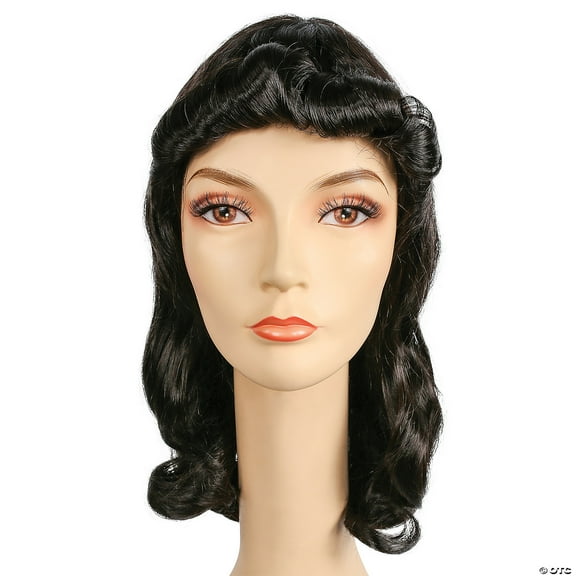 Adult Lois Lane Wig Black Curly Vintage Costume Women Cosplay Theatre Play