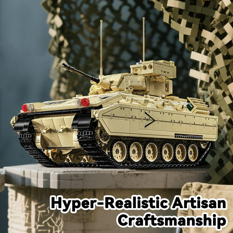 GZBrick M2 Bradley Tank Building Sets WW2 Military Toy for Adults