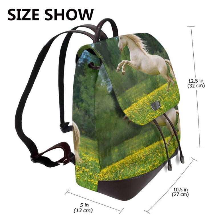 Xecao Horse Rearing Up In The Field Print Large Backpack  display picture 1