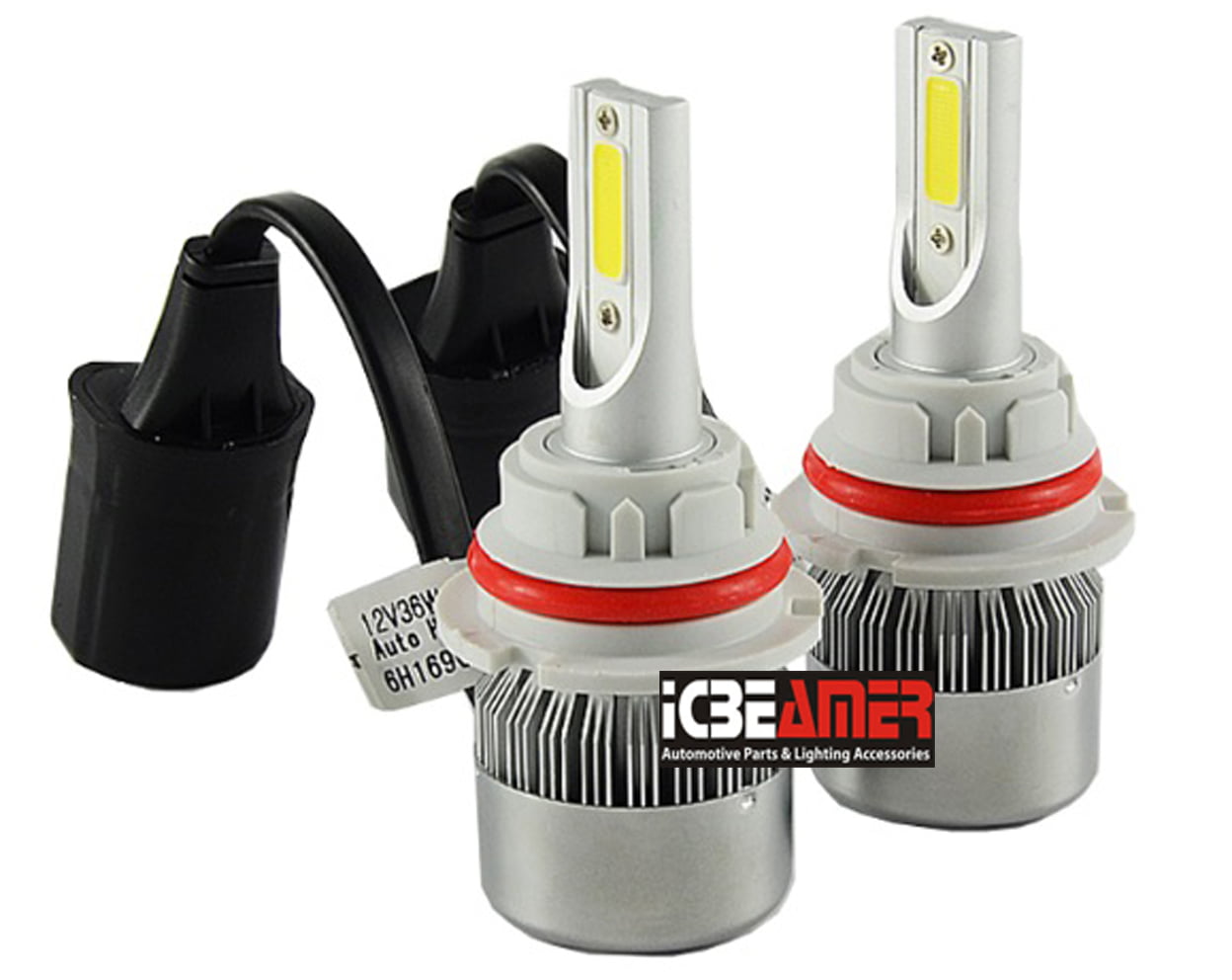 LED 50W 9007 HB5 White 6000K Two Bulbs Head Light Replacement Show Use Lamp 