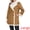 Brown, variant on Women's Faux Suede Coat Double Breasted Warm Teddy Jacket S Black