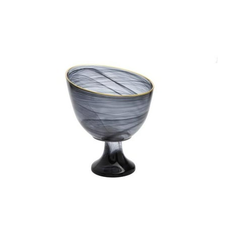 

Classic Touch CFB2022 Alabaster Footed Candy Bowl with Gold Trim Black