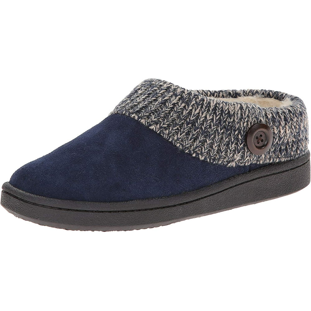 Clarks Clarks Women's Knit Scuff Leather Slipper Mules Sweater Cuff