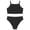 Black, variant on iiniim Kids Girls 2 Piece Swimsuit Bikini Sets Removable Chest Pads Bra Tops and Briefs Set Beach Tankini Swimwear Blue 14