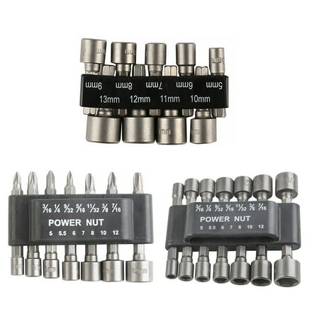 

Hexagonal Nut Socket Power Drill Bit Set with Holder Electric Wrench Power Impact Driver Sockets Nozzles Kit Repair Handtool