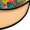 thumbnail image 3 of 36.2 Inch Round Floor Mat Black Cat Among Colorful Flowers Carpet Decor Rug for Living Room Bedroom, 3 of 6