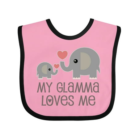 

Inktastic My Glamma Loves Me Grandchild Gift Baby Boy or Baby Girl Bib