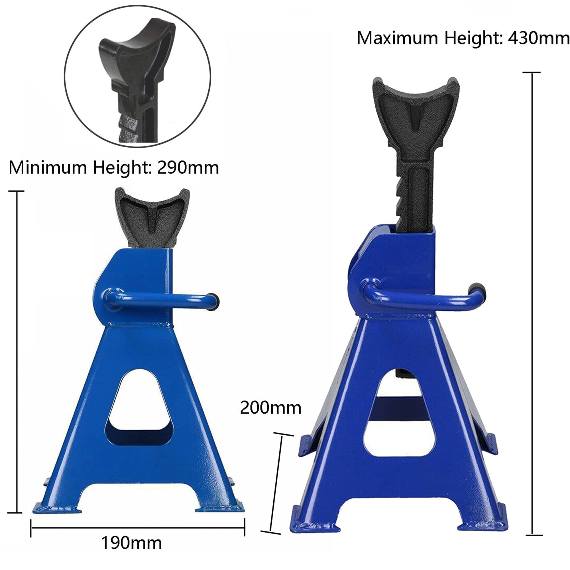 Elook 3 Ton Capacity Stands Set of 2PCS Heavy Duty Jack Stand 6 Ton/Pair Capacity Metal Steel Jack Stands CSelf-Locking Car Lift Auto Repair Tools 1 Pair Truck Jack for Garage Car Repair Maintenance