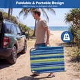 thumbnail image 4 of Gymax Goplus Chaise Longue de Plage Extérieure Pliante avec Oreiller Bleu et Vert, 4 of 8