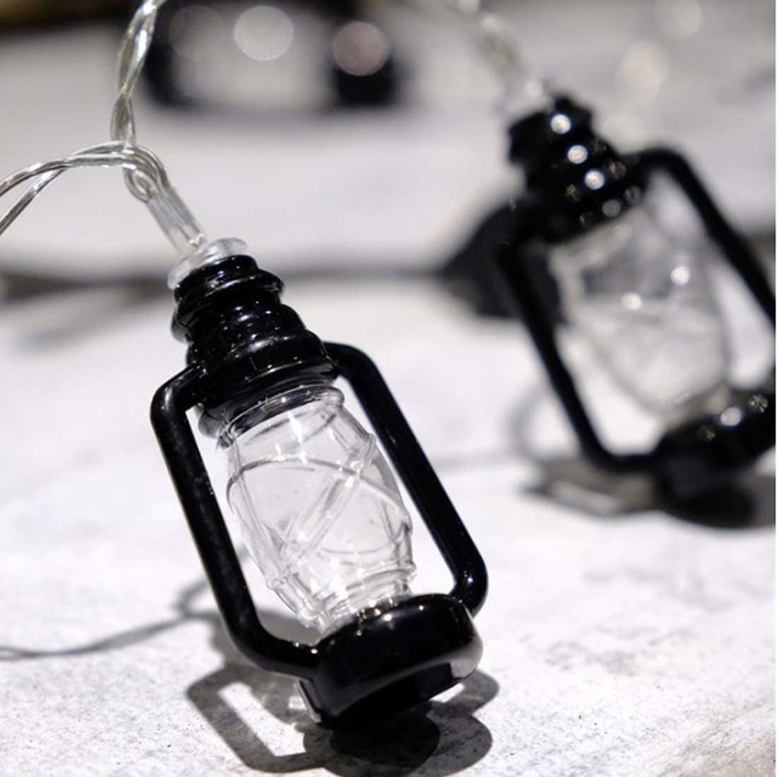 Asisol Mini Kerosene Lantern String Lights, 20ft 40 LED Battery Powered Retro Fairy Lights for Indoor Outdoor Camping Room Patio Yard Home Decor