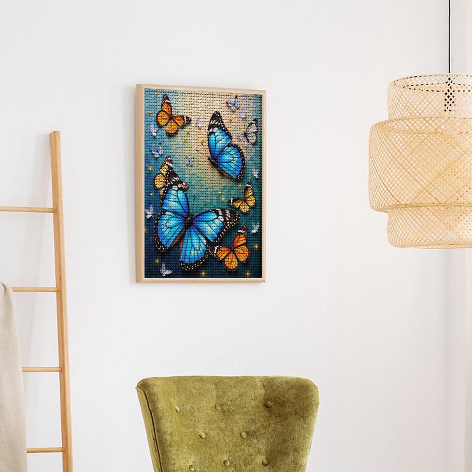 Diamond Art Kits for Adults, Butterflies Mosaic Art Wings Bright 5D Diamond Painting Kits for Adults Beginners, DIY Full Drill Diamond Painting, Gem Art and Crafts 12x16