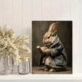 thumbnail image 2 of Reading Bunny Canvas Wall Art, Whimsical Rabbit Portrait, Rustic Farmhouse Living Room Decor, 2 of 8