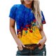 thumbnail image 2 of Fiudx Camisetas para Mujer Blusa Holgada Estampada con Cuello Redondo Retro de Manga Corta a La Moda para Mujer, 2 of 7