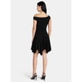 thumbnail image 2 of Madden NYC Women’s Off-the-Shoulder Mini Dress with Sharkbite Hem, Sizes XXS-XXL, 2 of 4