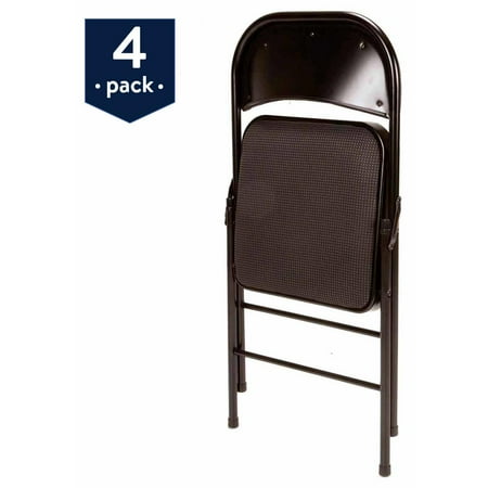 Mainstays Padded Fabric Folding Chair (8-Pack) in Black
