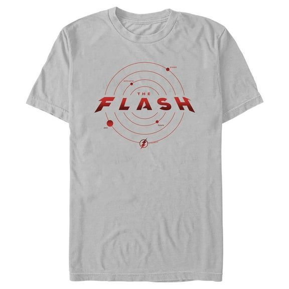 Men's The Flash Multiverse Logo Graphic Tee Silver Large