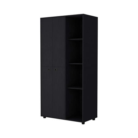 Newboti Furniture Black 1-Drawer Armoire Closet 22033