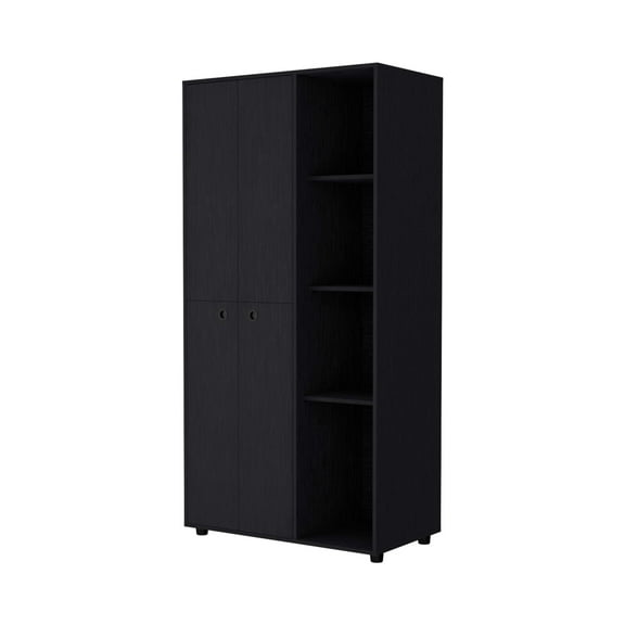 Newboti Furniture Black 1-Drawer Armoire Closet 22033