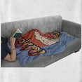thumbnail image 5 of Graphic Beach Soft Flannel Fleece Throw Blanket, Grunge California Surfing with Waves and Palms, Cozy Plush for Indoor and Outdoor Use, 50" x 70", Ceil Blue Burnt Sienna, by Ambesonne, 5 of 5