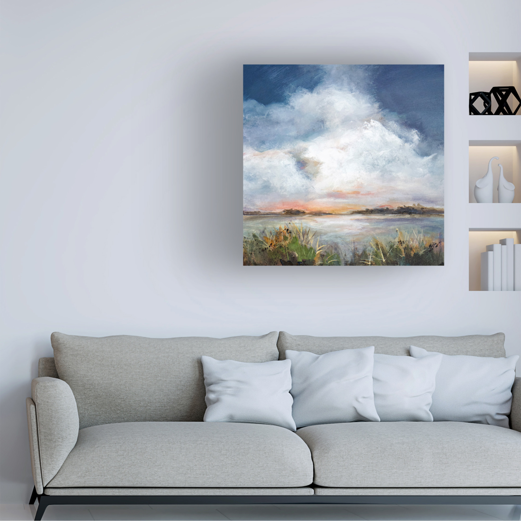 Canvas Wall Art - Karen Hale 'Evening Melody' Wall Art for Living Room, Bedroom, or Office Décor by Trademark Fine Art - 18 x 18 Inches