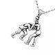 thumbnail image 1 of Colgante de lucha libre JINMJMXG acero inoxidable plateado para dos personas collar deportivo de fitness, 1 of 4
