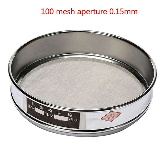 1 Pc Test Sieve 20cm Stainless Steel Chrome Mesh Sieve Sample Inspection Medicine Test Sieve Filtering Powder Tool Accessories 100 Mesh