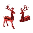thumbnail image 3 of 2 figuras de reno navideño, decoración, adorno, elegante estatua de animal rojo, 3 of 9