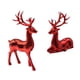 thumbnail image 3 of 2 figuras de reno navideño, esculturas de ciervo, decoración decorativa para el hogar, ciervo navideño rojo, 3 of 9