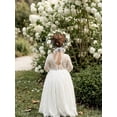 thumbnail image 2 of 2Bunnies Girls' 12M-12yr Paisley All-Over Lace V Back Long Sleeve Maxi Flower Girl Dress, 2 of 6