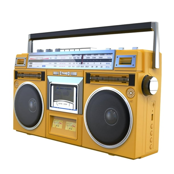 Reproductor de casetes,Grabadora de cinta con reproductor de casete estéreo portátil,Grabadora de radio estéreo Bt con altavoz incorporado,Walkman Reproductor de cintas de casete Amarillo