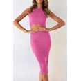 thumbnail image 2 of Vestido PRETTYGARDEN Midi Ajustado Sin Mangas con Corte Rosa Palo M, 2 of 5