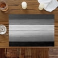 thumbnail image 3 of Farm Gradient Wood Grain Placemats Set of 6,Wipeable Washable Table Mats for Dining Tables, Black White Grey Stripe Place Mats for Kitchen Event Party Tabletop Decor, 3 of 9