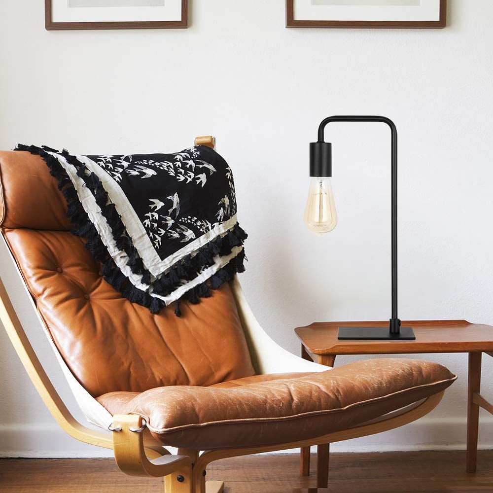 Black Modern Desk Lamp Industrial Bedside Lamp for Bedroom Office