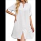 thumbnail image 3 of Vestido Camisero de Verano para Mujer, Informal, de Corta, con Botones y Cuello en V, Talla Grande L, 3 of 6