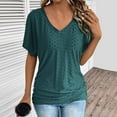 thumbnail image 6 of Rezuofi 1 Pcs Womens T Shirts V Neck Short Sleeve Casual Tops Loose Fit Basic Tees Solid Casual T-shirt, 6 of 6