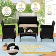 thumbnail image 6 of CL.HPAHKL Rattan Chair Patio 4 Piece Wicker Furniture Sets Garden Conversation Set, Black, 6 of 7