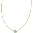 thumbnail image 1 of Collar Mini Elisa Kendra Scott Baño de Oro Turquesa, 1 of 5