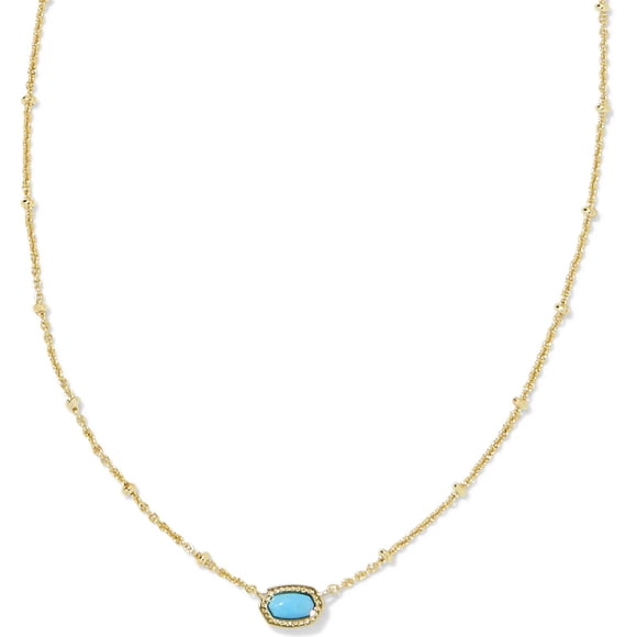 Collar Mini Elisa Kendra Scott Baño de Oro Turquesa