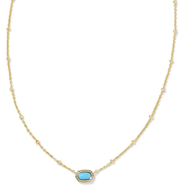 Collar Mini Elisa Kendra Scott Baño de Oro Turquesa