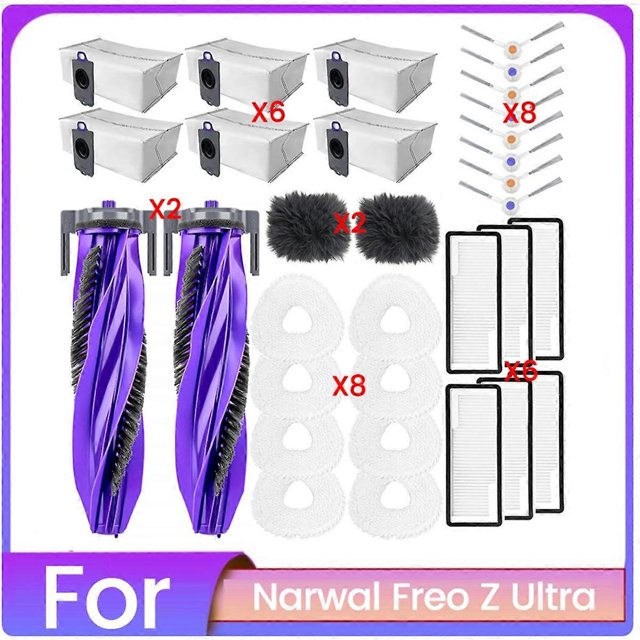 32Pcs Replacement Kits for Narwal Freo Z Ultra Vacuum Cleaner Accessories Roller Side Brush HEPA Fil