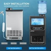 ZOKOP 70LBS/24H Ice Maker Machine with 2 Water Inlets, Freestanding/Countertop Ice Machine with 11lbs Storage Bin, Ice Scoop & Water Filter for Home Office Light Commercial Restaurant Bar Cafe Use