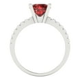 thumbnail image 4 of Solitaire with Accents Engagement Ring for Women - 1.71ct Natural Garnet in 14K White Gold Promise Ring, 4 of 6