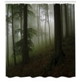 thumbnail image 3 of Ambesonne Forest Shower Curtain, Mysterious Woods Foggy, 69"Wx70"L, White Green Brown, 3 of 3