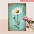 thumbnail image 5 of HELLOYOUNG Vintage Daisy Floral Metal Wall Art Sign, 12x8 Inch Rustic Aluminum Plaque with Teal Background Gold Accents, Retro Farmhouse Decor for Living Room, 5 of 7