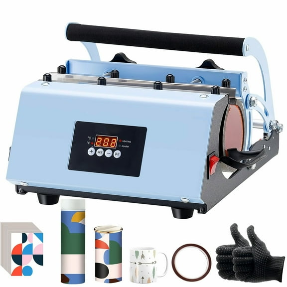 Tumbler Heat Press Machine, 11-30oz Mug Press for Sublimation - Cup Press with Accessories, Digital Control, Fast Heating, for DIY Tumblers, Mugs, Cups, Blue
