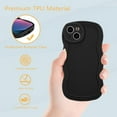 thumbnail image 5 of for iPhone 14 Plus Case 6.7 Inch Curly Wave Frame Phone Case Cute Design Color Aesthetic Phone Case Soft TPU Shockproof Protective Bumper Case Cover for Girls, Black, 5 of 15
